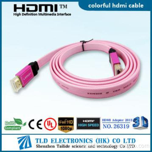 Male To Male Optional Color Flat Hdmi 1.4 Cable With Ethernet